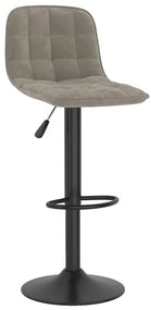 333980 vidaXL Бар табуретка, светлосива, кадифе