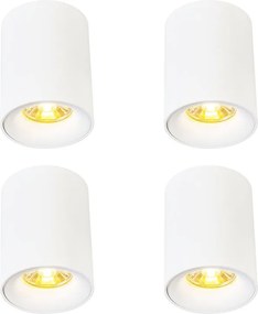 Комплект от 4 модерни повърхностно монтирани прожектора бели GU10 50mm - Ronda