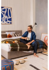 Двойно тапицирано кафяво-сиво легло с място за съхранение и включена подматрачна рамка 180x200 cm Myra Pillow – Bonami Selection