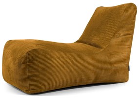 Пуф от рипсено кадифе в цвят горчица Lounge – SLOWDOWN