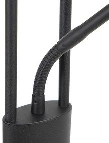 Модерна подова лампа черна с LED и лампа за четене - Divine