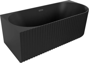Mexen Gia свободностояща ъглова вана с текстура в ляво 170 x 80 см, черна мат, черно преливане - 52701708071L-70