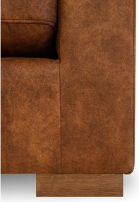 Кафяв ъглов диван от изкуствена кожа (ляв ъгъл) Hamburg – Scandic