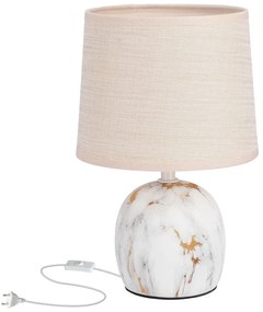 Кремава настолна лампа с текстилен абажур (височина 25 cm) Adelina - Candellux Lighting