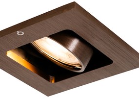 Комплект от 6 модерни вградени спота тъмен бронз регулируеми - Qure