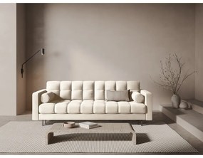 Кремав кадифен разтегателен диван с място за съхранение 222 cm Bali – Cosmopolitan Design