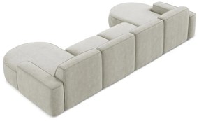 Кремав шенилов ъглов диван (U форма) Omao – Makamii