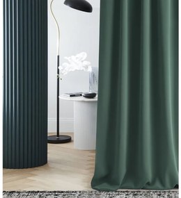 Елегантна тъмнозелена затъмняваща завеса с перделик 140 х 280 см