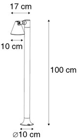Модерен външен стълб черен 100 см IP44 Регулируем - Ciara