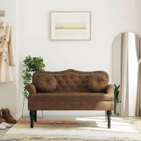 372149 vidaXL Пейка с възглавници, кафява, 120,5x65x75 см, изкуствена велур