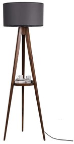 Черна и кафява подова лампа с текстилен абажур (височина 176 cm) Sehbalı Tripod – Opviq lights