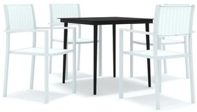 3099270 vidaXL Градински трапезен комплект, 5 части, бял