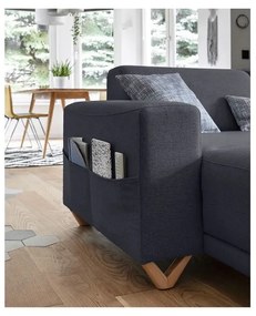 Антрацитен разтегателен/с място за съхранение ъглов диван (десен ъгъл/U форма) Classy Sophie – Miuform