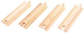Bigjigs - Комплект от 4 дървени средни ЖП релси