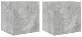 837253 vidaXL Стенни ТВ шкафове с LED лампи, 2 бр, бетонно сив, 40,5x35x40 см