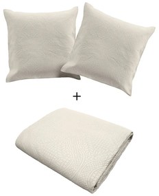 Кремаво комплект шалте и калъфка за възглавница от микрофибър 240x260 cm Romane – douceur d'intérieur