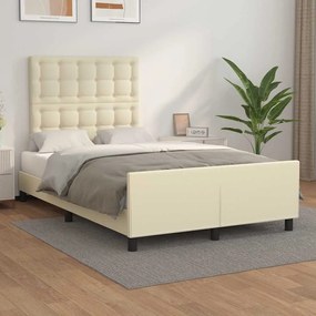 3270562 vidaXL Рамка за легло без матрак, кремава, 120x190 см, изкуствена кожа