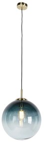 Интелигентна висяща лампа месинг с океанско синьо стъкло 33 см с WiFi ST64 - Pallon
