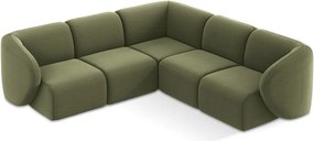 Зелен кадифен ъглов диван Lani – Makamii