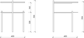 Черно/в тъмно естествен цвят нощно шкафче с орехов плот Tu – noo.ma