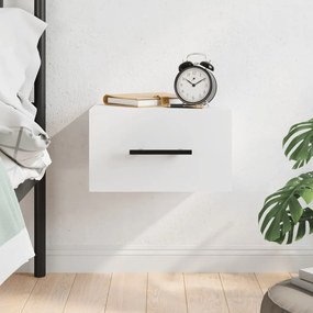 829868 vidaXL Нощно шкафче за стенен монтаж, бяло, 35x35x20 см