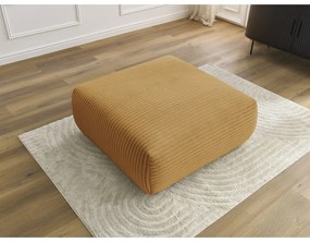 Табуретка от рипсено кадифе в цвят горчица Lucien – Bobochic Paris