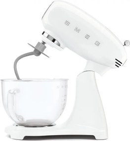 Планетарен миксер SMEG SMF15WHEU, 1000 W, 4.8 л, 10 скорости, Директно задвижване, Крачета против хлъзгане, Бял