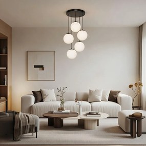 Пендел СИТИ, черен/бял, 5xE27