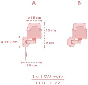 Аплик за стена Ango Balena-Roz
