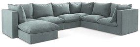 Син ъглов диван (десен ъгъл/U форма) Manao – Makamii