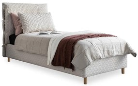 Бежово тапицирано единично легло и решетка 90x200 cm Sleepy Luna - Miuform