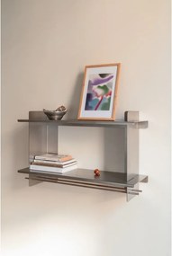 На няколко нива метален стенен рафт в сребрист цвят 70 cm Tivo – noo.ma