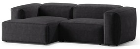 Тъмносив ъглов диван от рипсено кадифе (ляв ъгъл) Bergano – Cosmopolitan Design