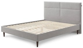 Светлосиво тапицирано двойно легло с решетка 160x200 cm Elyna - Bobochic Paris