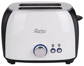 Тостер за хляб ZEPHYR ZP 1440 X, 800W, За 2 филийки, 7 степени на запичане, Бял/черен