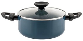 Тенджера Luigi Ferrero Prima FR-2244, 22x9.5 см, 3.1 л, Незалепващо покритие, Стъклен капак с отвор за пара, Индукция, Тъмносин