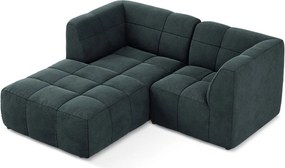 Син кадифен ъглов диван (ляв ъгъл) Aloha – Makamii