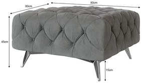 Сива кадифена табуретка Chelsea – Ropez