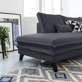 Антрацитен разтегателен диван в буквата "U", ляв ъгъл Charming Charlie - Miuform