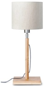 Настолна лампа със светлобежов абажур и бамбукова структура Fuji - Good&amp;Mojo