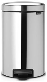 Кош за боклук с педал Brabantia NewIcon 649025, 12 л, Плавно затваряне, Противоплъзгаща основа, Инокс