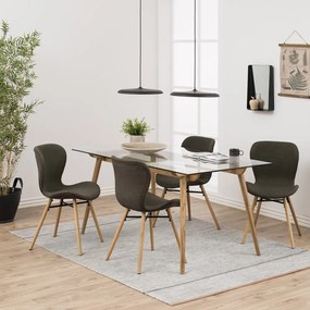 Комплект от 2 зелени трапезни стола в цвят каки Batilda - Actona