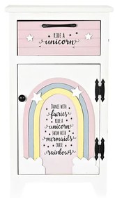 Нощно шкафче DKD Home Decor Детски Сив Розов Бял Жълт (40 x 29 x 73,5 cm)