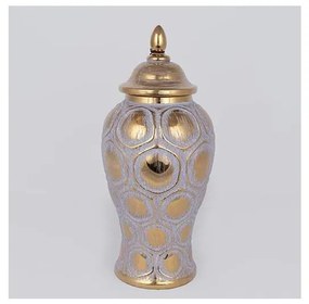 Керамичен буркан 35x18,5 см златист/сив