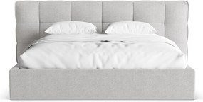Сиво двойно легло 140x200 cm тапицирано с място за съхранение с включена подматрачна рамка Eric – Micadoni