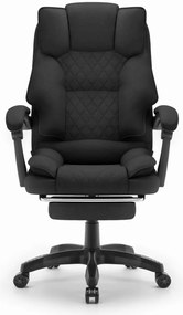 Ергономичен офис стол HC-1031 с поставка за крака - черен