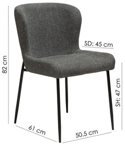 Тъмно сив трапезен стол Glam - DAN-FORM Denmark