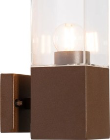 Модерна стенна лампа за външно осветление ръждиво кафява IP44 - Malios