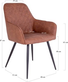 Кафяви тапицирани трапезни столове в комплект с подлакътници 2 бр. Harbo – House Nordic