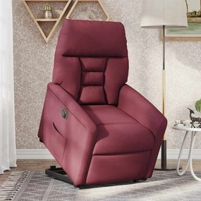 3303055 vidaXL Електрически изправящ реклайнер стол, виненочервен, текстил